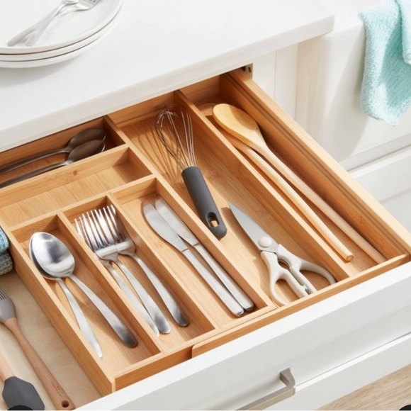 Brightroom Bamboo 7 Compartment Expandable Draw Organizer - Picture 2 of 9